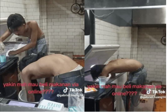 Ini Klarifikasinya,Karyawan Gerai Ayam Tanpa Baju saat Siapkan Makanan,